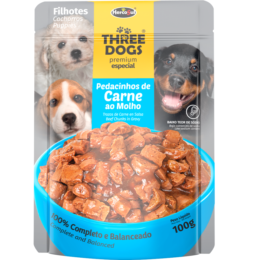 Three Dogs Sachet Cachorro Carne